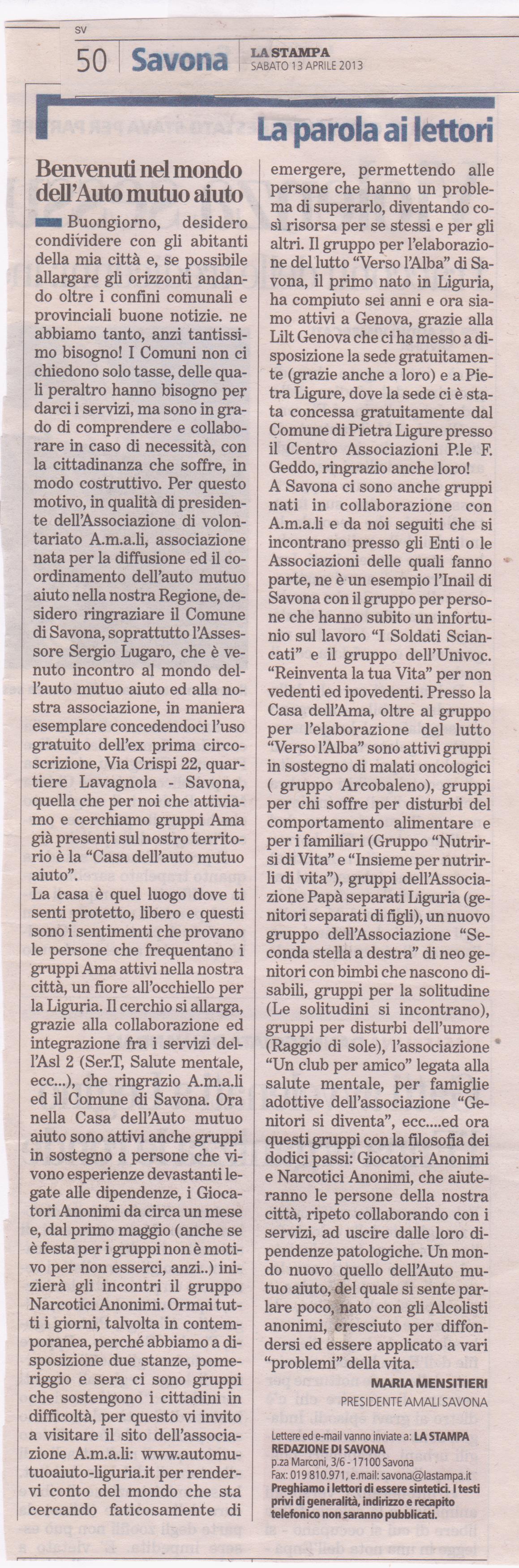 STAMPA 13 APR 2013